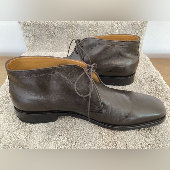 Tasso Elba Brown All Leather Lace Up Chukka Boot - Picture 8 of 12